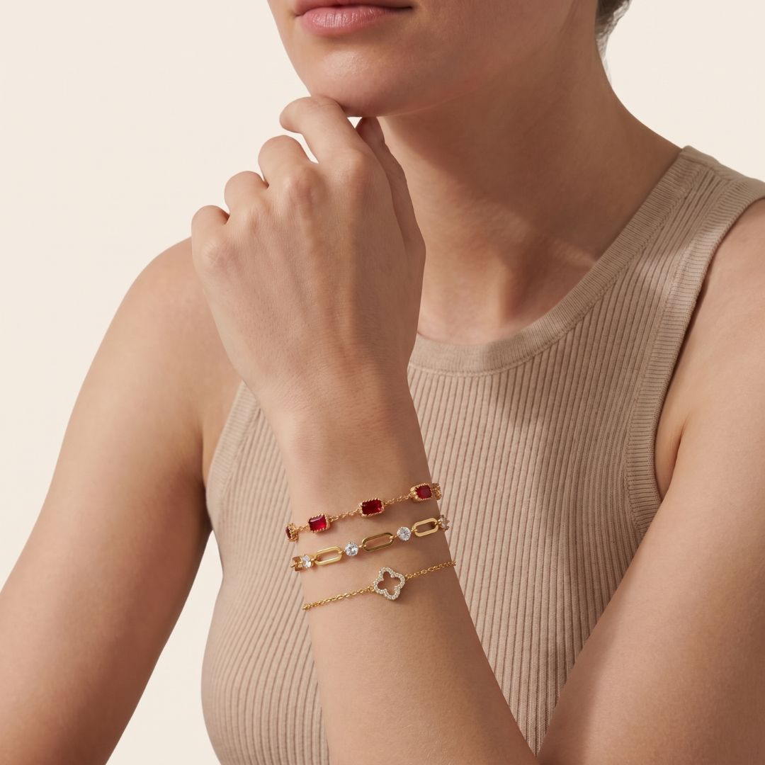 Pack Pulseras Lujo Discreto Acero Baño Oro