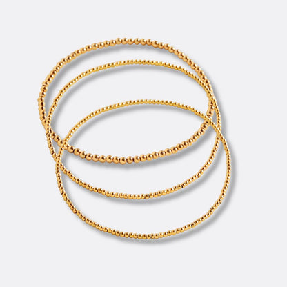 Pack Pulseras Esferas Acero Baño Oro