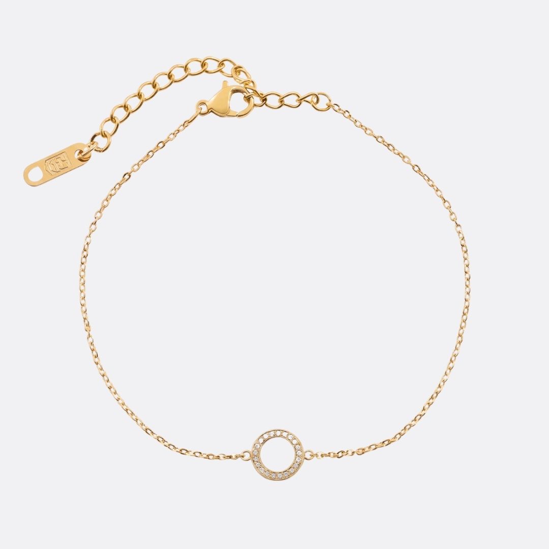 Pulsera Círculo Acero Baño Oro