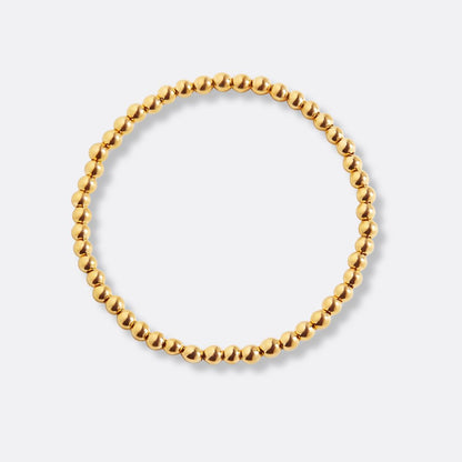 Pulsera Esfera 3mm Acero Baño Oro