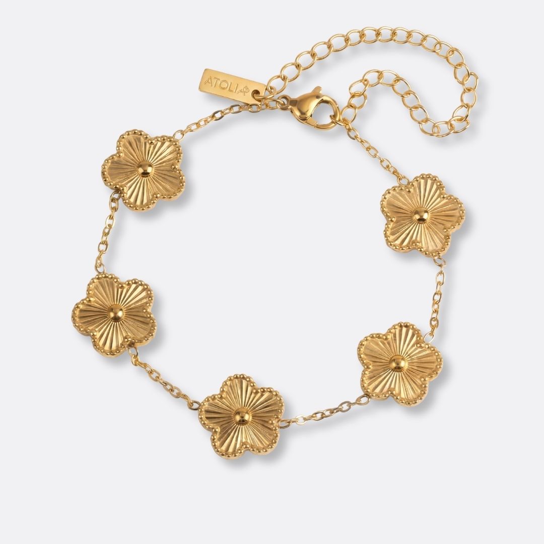 Pulsera Trébol Aura Acero Baño Oro