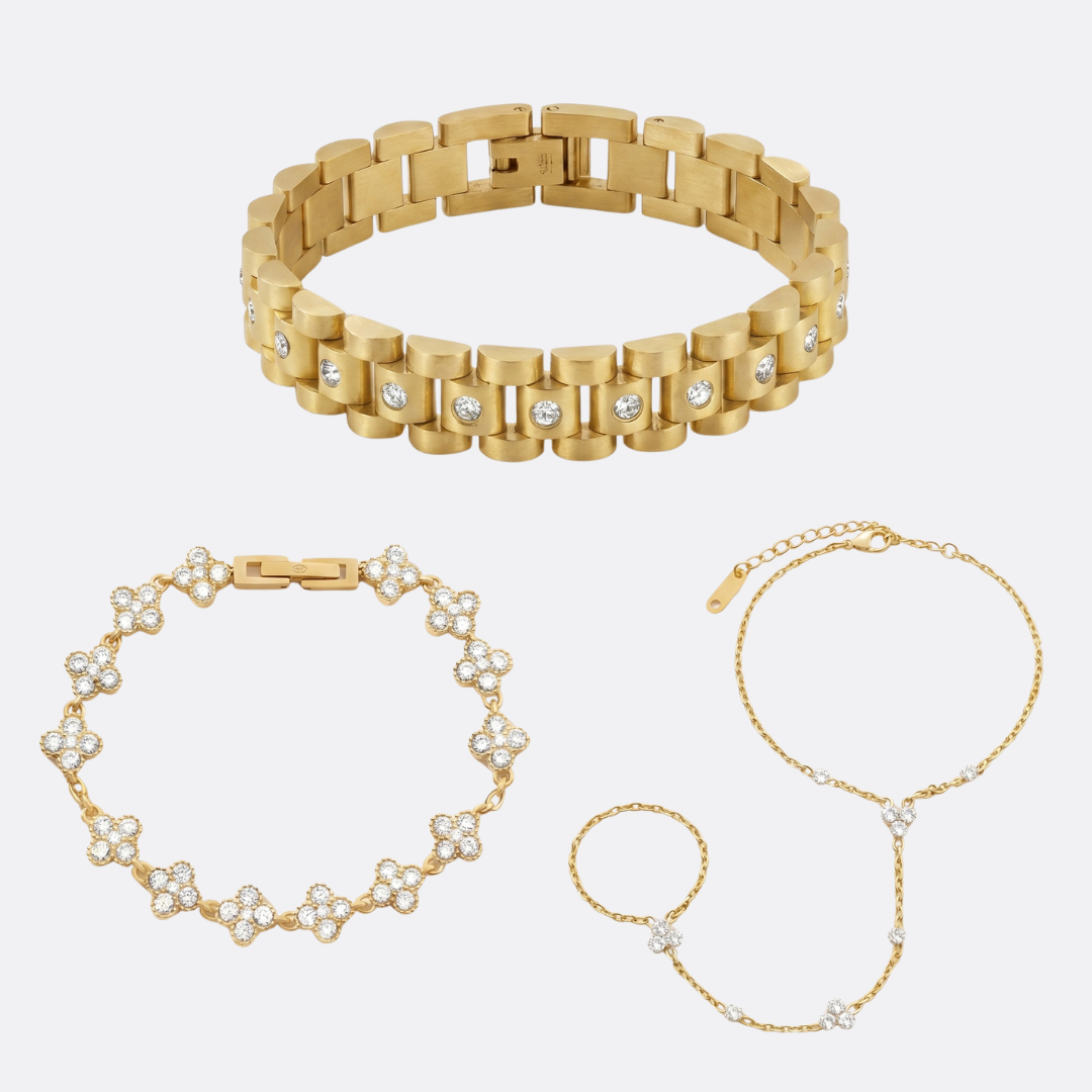 Pack Pulseras Florenza Acero Baño Oro