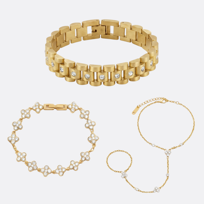 Pack Pulseras Florenza Acero Baño Oro
