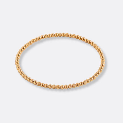 Pulsera Esfera 2mm Acero Baño Oro