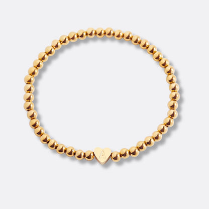 Pulsera Inicial Corazón Acero Baño Oro