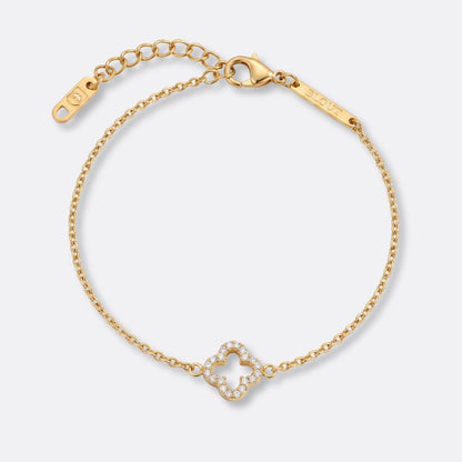 Pulsera Trevo Glow Acero Baño Oro