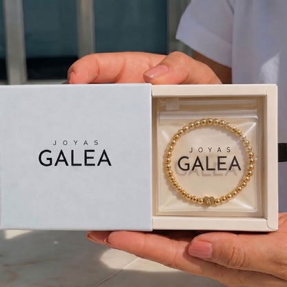 Pulsera Inicial Corazón Acero Baño Oro