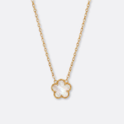 Collar Nácar Clover Acero Baño Oro
