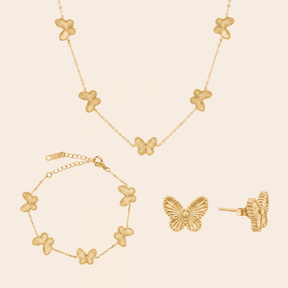 Pack Mariposa Acero Baño Oro