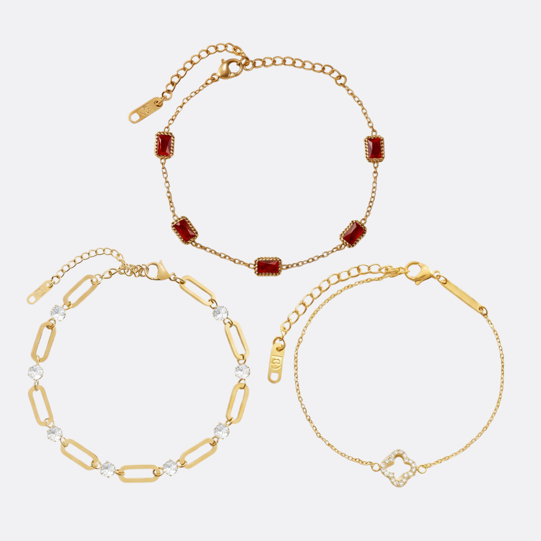 Pack Pulseras Lujo Discreto Acero Baño Oro