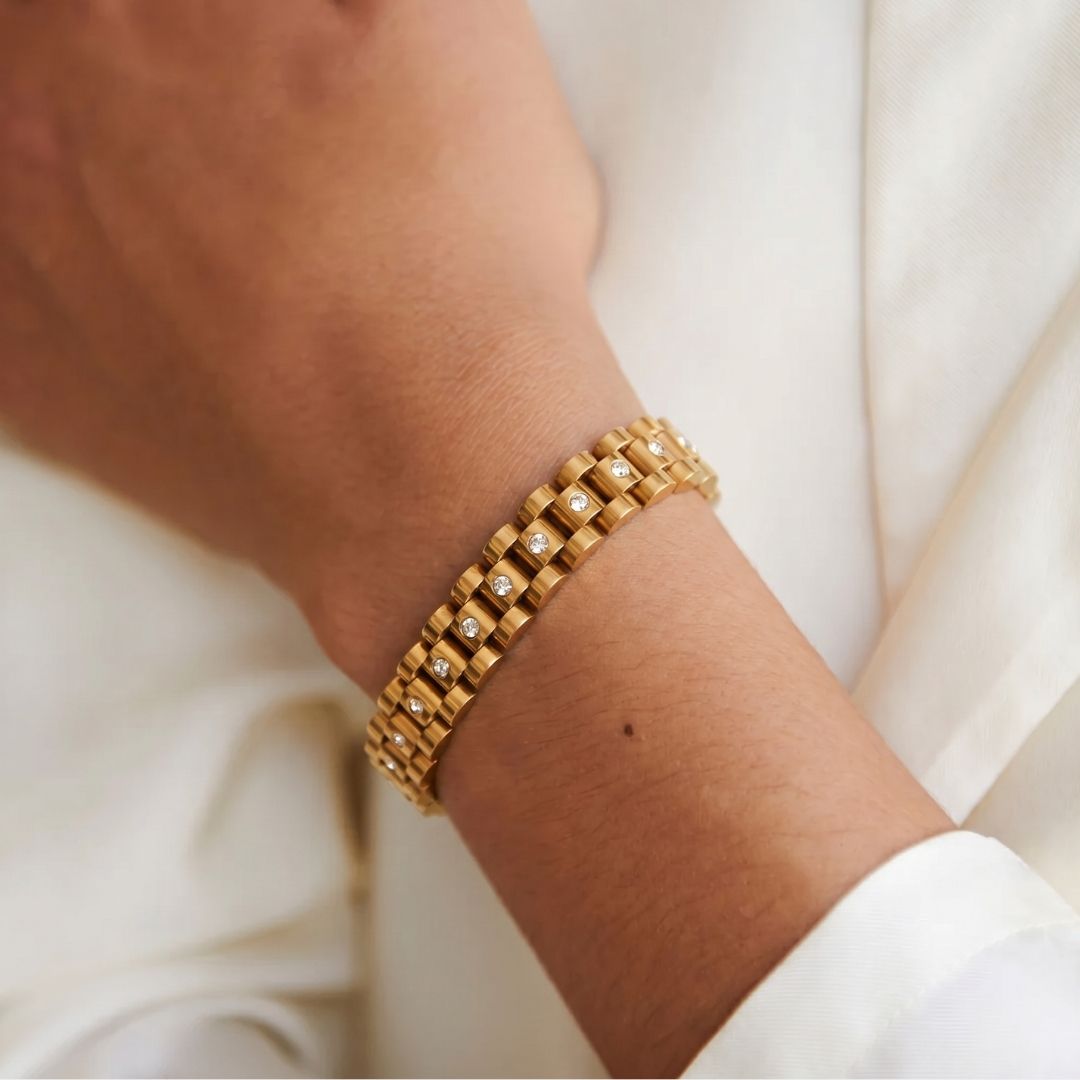 Pulsera Lance Acero Baño Oro