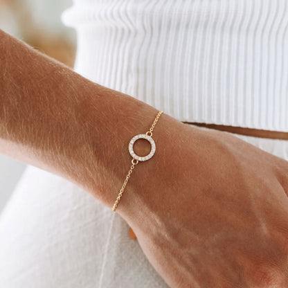 Pulsera Círculo Acero Baño Oro