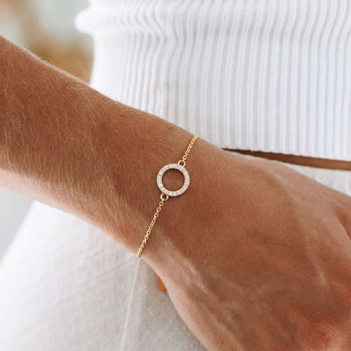 Pulsera Círculo Acero Baño Oro