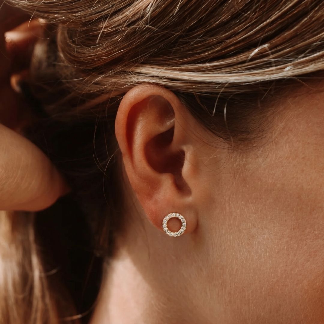 Pendientes Círculo Acero Baño Oro
