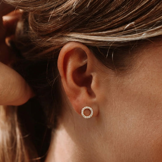 Pendientes Círculo Acero Baño Oro