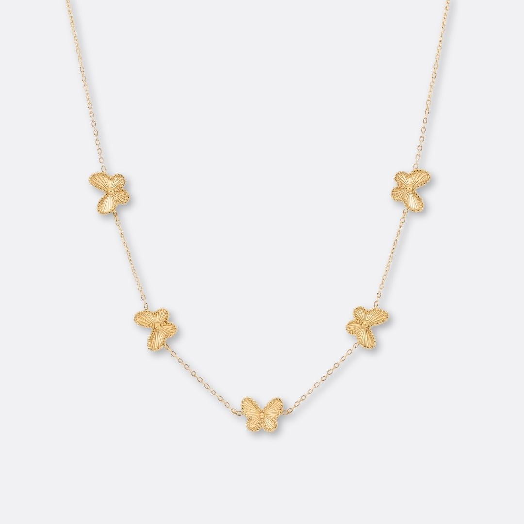Collar Mariposa Acero Baño Oro