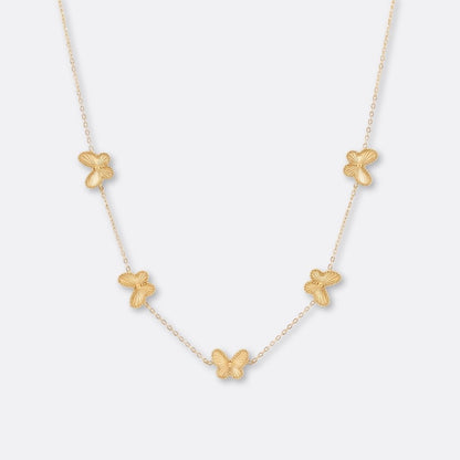 Collar Mariposa Acero Baño Oro