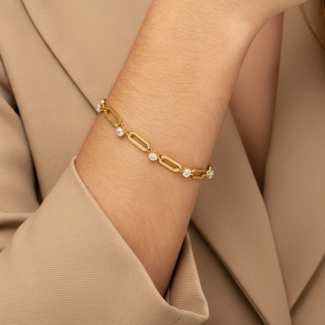 Pulsera Glamour Acero Baño Oro