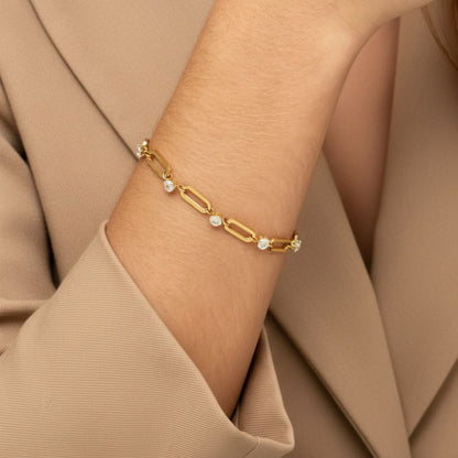 Pulsera Glamour Acero Baño Oro