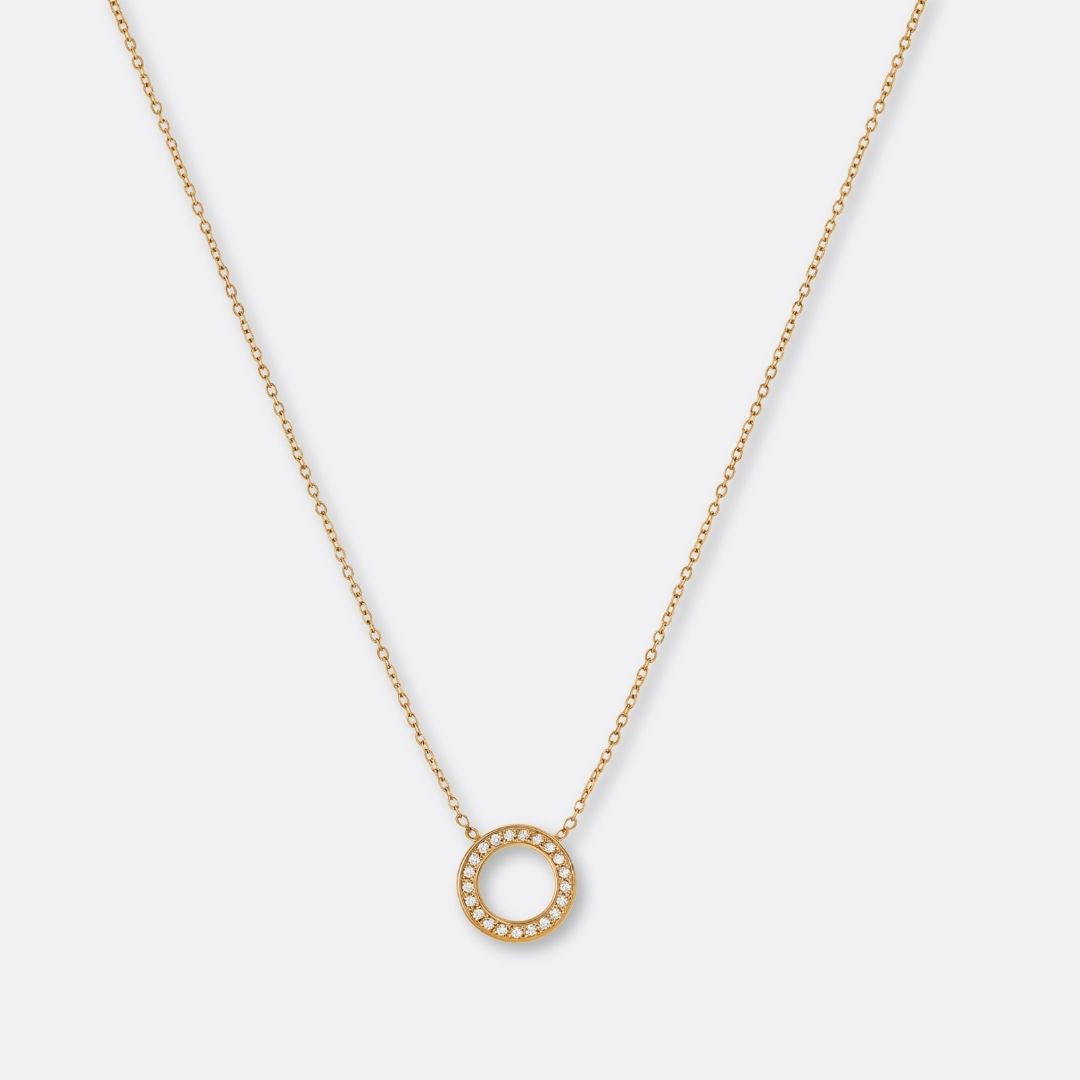 Collar Círculo Acero Baño Oro