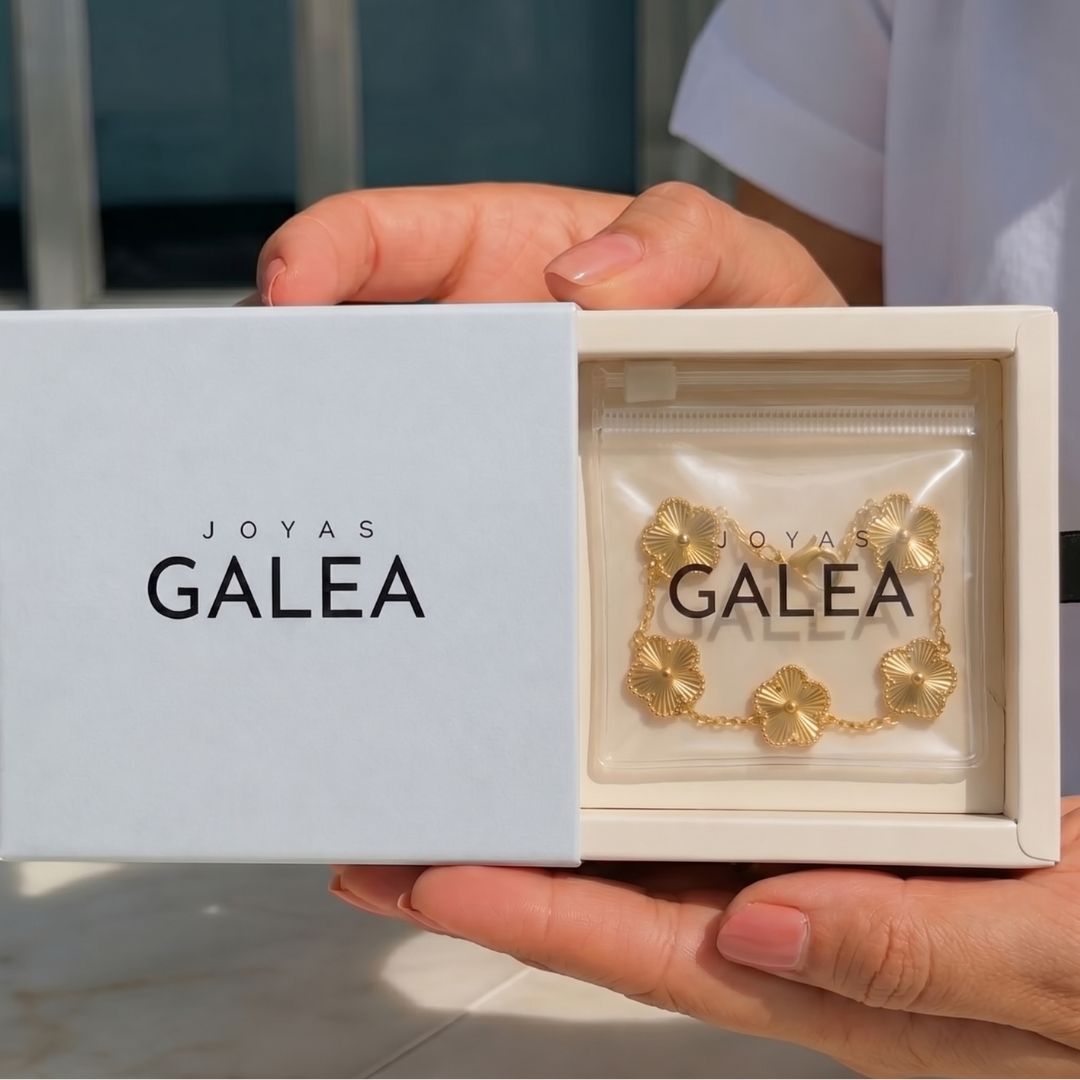 Pulsera Trébol Aura Acero Baño Oro