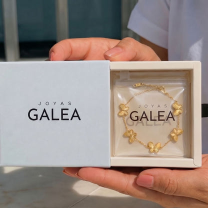 Pack Pulseras Femenino Romántico Acero Baño Oro