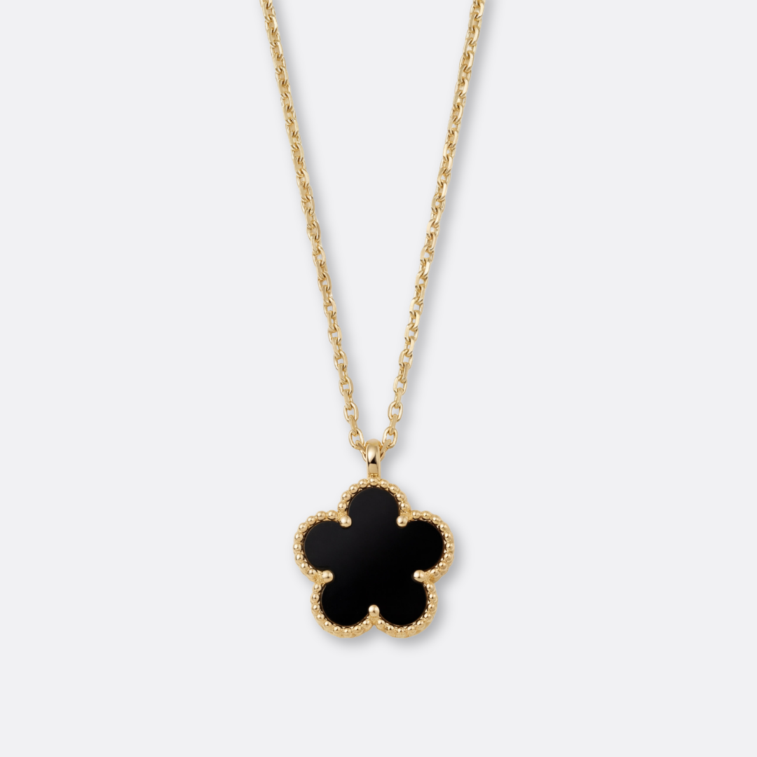 Collar Trébol Eclipse Acero Baño Oro