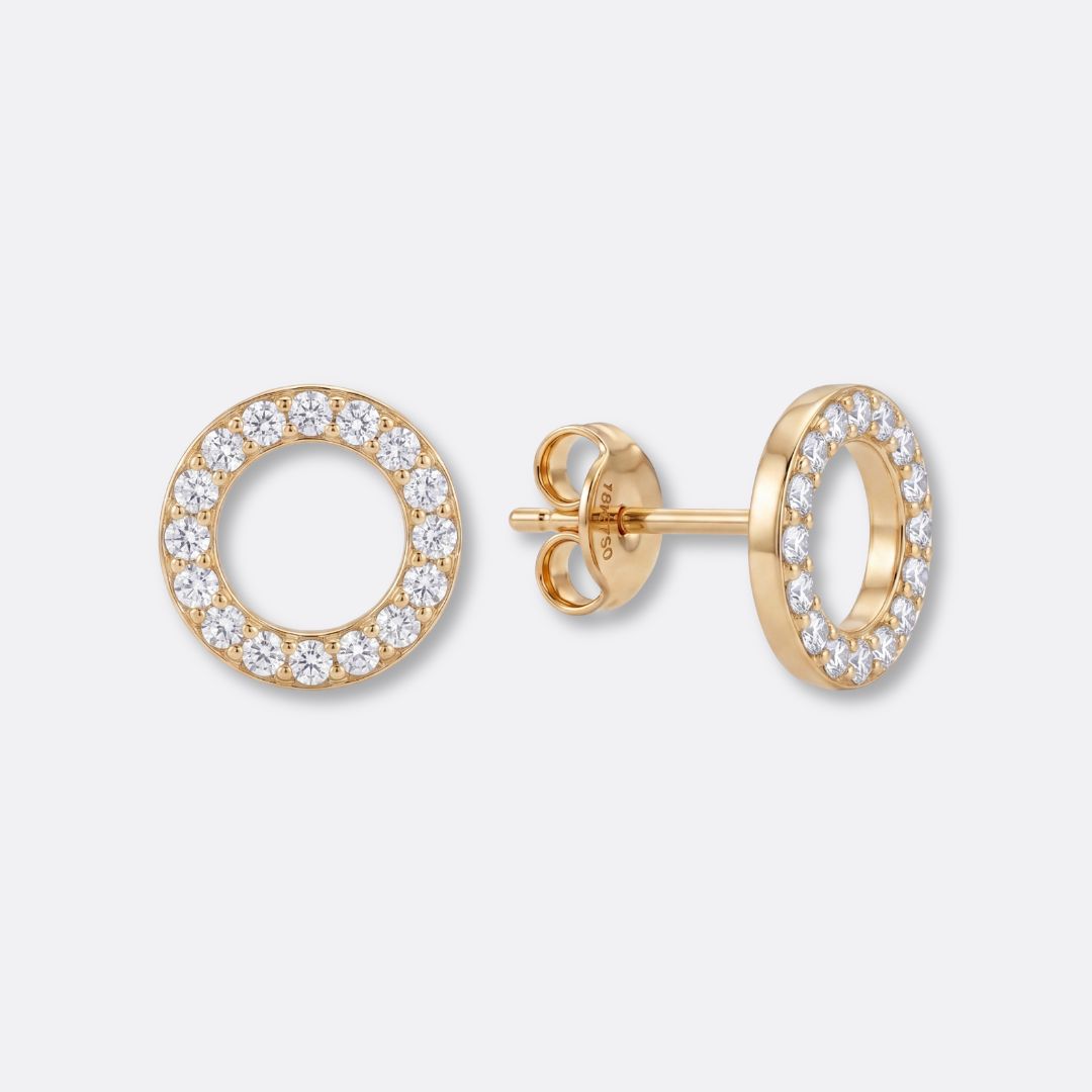 Pendientes Círculo Acero Baño Oro