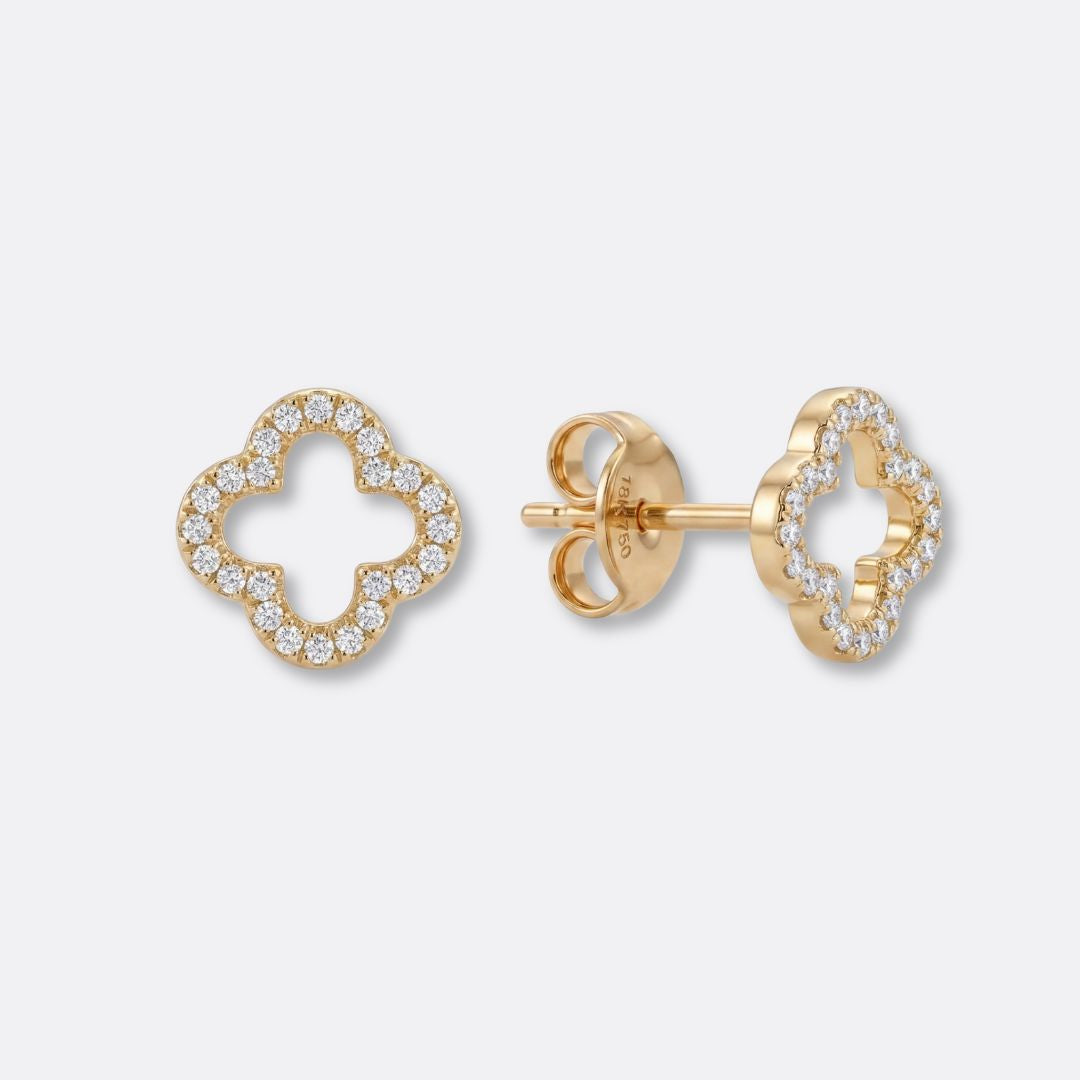 Pendientes Trevo Glow Acero Baño Oro