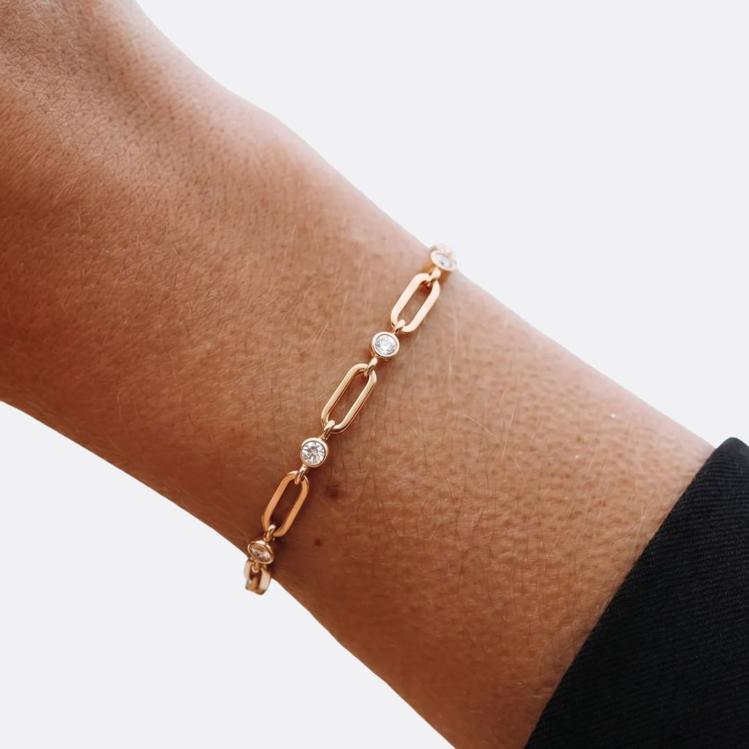 Pulsera Glamour Acero Baño Oro