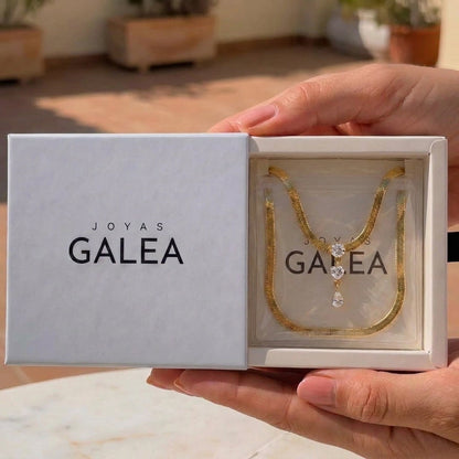 Collar Serpiente Baño Oro - packaging Joyas Galea